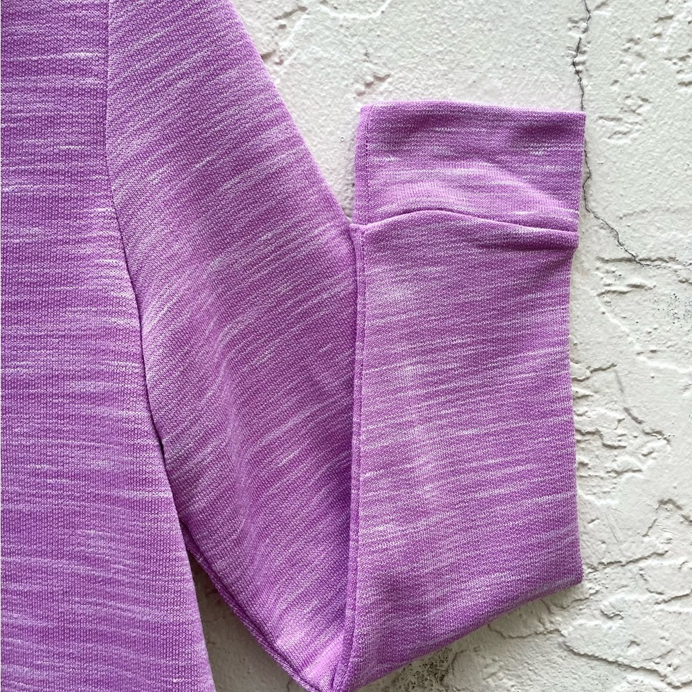 Croft & Barrow Top Zipper Turtleneck Pullover Purple Silver Stripes - Picture 9 of 16